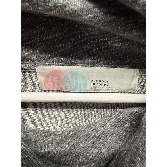 FP Beach FREE PEOPLE Cocoon Cowl Neck One Body Pullover Top M/L Charcoal Grayh - Picture 4 of 9